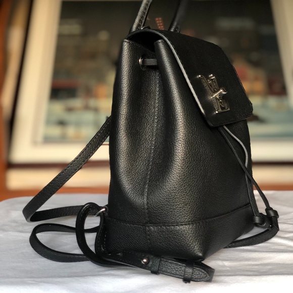 Calfskin Lockme Black Backpack - Picture 2 of 3